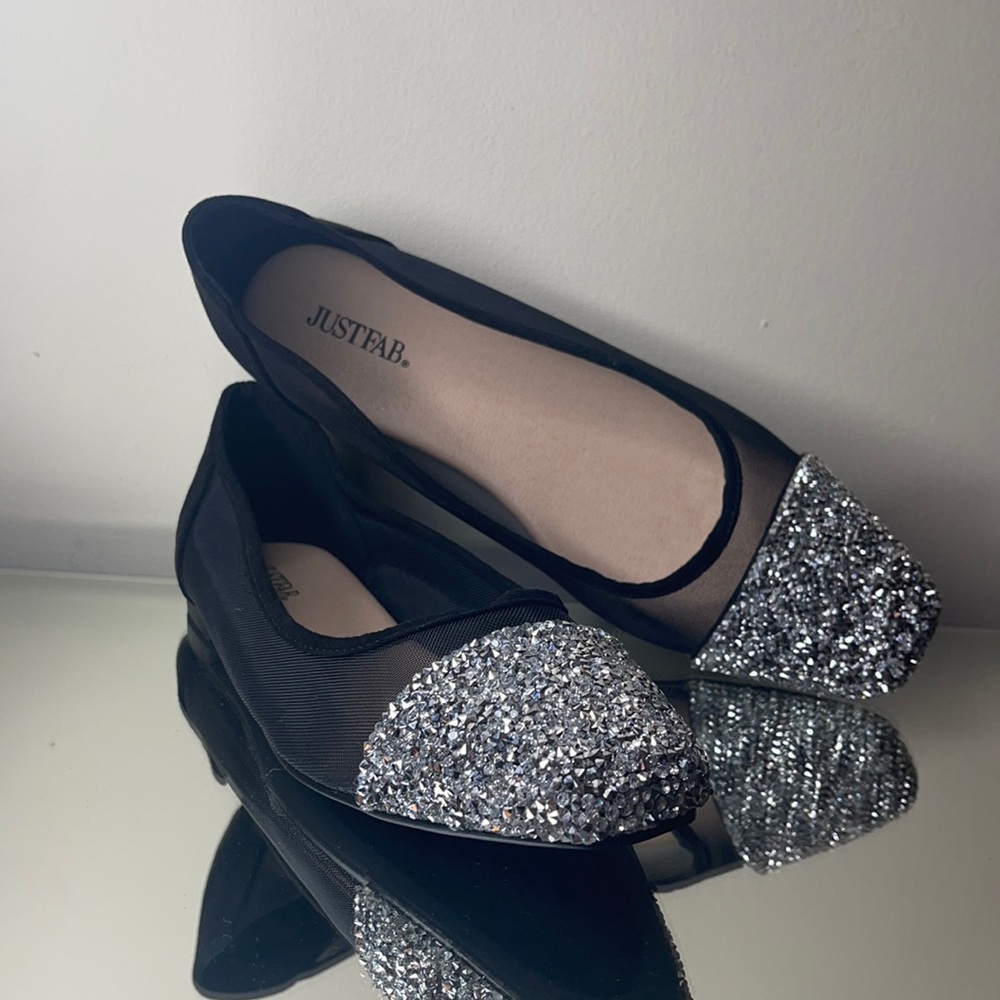 JustFab Crystal Slip-On Flat Size 8